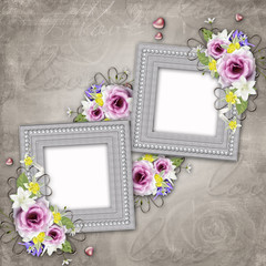 Vintage elegant frame with rose