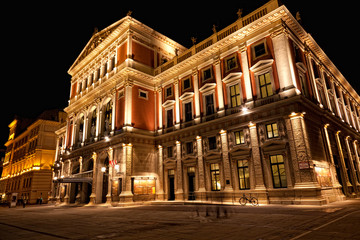 Fototapeta na wymiar Austria, Vienna, concert hall, night look
