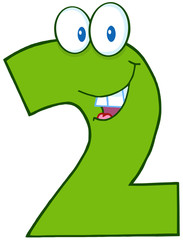Number Two Funny Cartoon Character