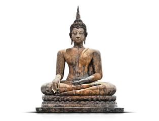 Buddha-Statue auf weißem Hintergrund
