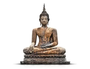 Foto auf Acrylglas Buddha Buddha-Statue auf weißem Hintergrund