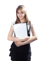 girl the student with documents