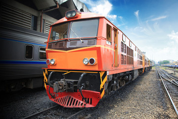 Fototapeta premium train with cargo containers