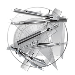 Architectural symbol. Vector background