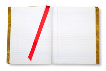 Open blank exercise book.