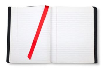 Open blank exercise book.