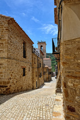 Fototapeta na wymiar Streeets of the small spanish town Benassal. Day sunny time.
