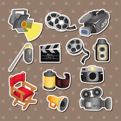 cartoon movie equipment icon set