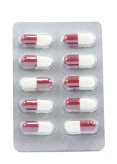 closed-up medical capsules in strip