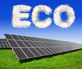 Solar energy panels with eco from clouds