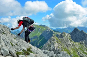 Foto auf Alu-Dibond Abstieg an Klettersteig © Andreas P