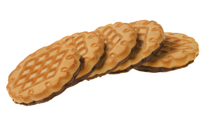 Tasty cookies with chocolate composition