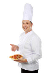 chef with pizza