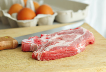 Fresh piece of meat in preparation