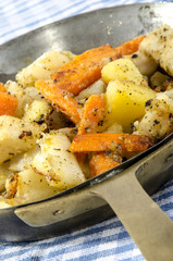 roasted root vegetable in a pan