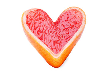 Fototapeta na wymiar heart of the grapefruit