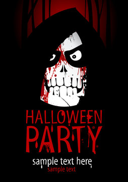 Halloween Party Design template, with death and place for text