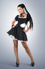 Beautiful sexy french maid, concept cleaning