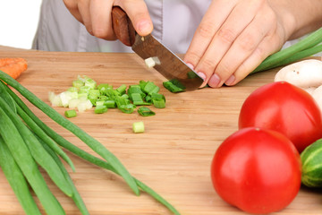 Chopping food ingredients