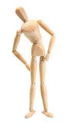 wooden mannequin isolated on white