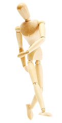 wooden mannequin isolated on white