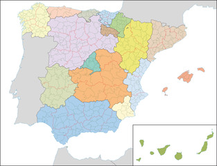 Fototapeta premium Spanien, Administrativ, Region, Provinz, Landkreis