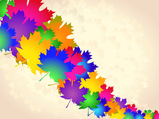 Colorful maple leaves - abstract background