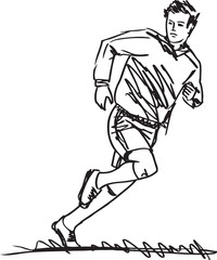 Sketch of Soccer Player. Vector illustration