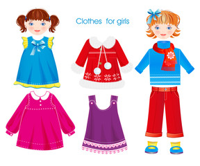 set of seasonal clothes for girls - 43992745