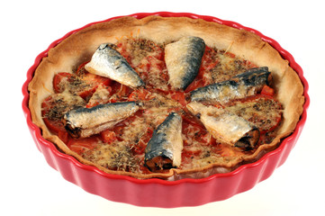 Tarte sardines grilées et tomates fraîches
