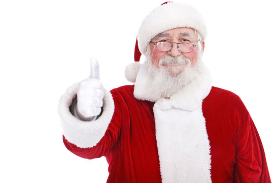 real Santa Claus giving thumb up