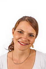 Close-up young beautiful woman  in studion