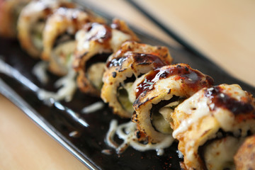 Tempura Maki Sushi with cheese