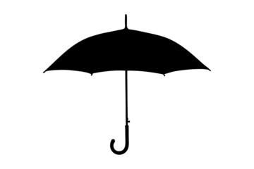 A silhouette of an umbrella