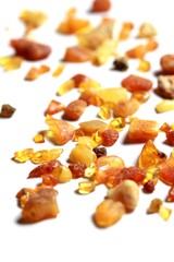 isolated amber pieces