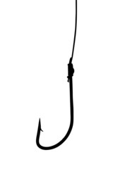A silhouette of a fishing hook