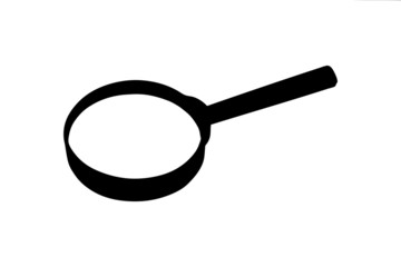 A silhouette of a magnifying glass