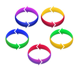 Colorful 3D Arrows in Circles