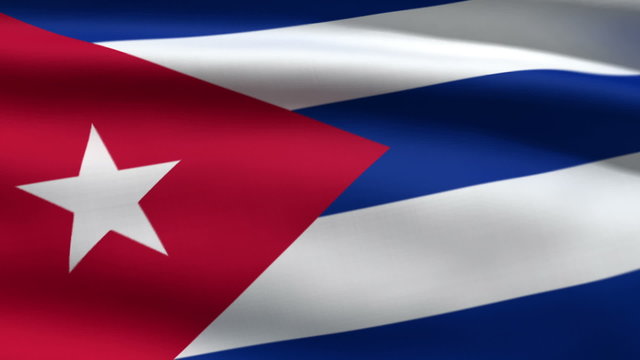 Cuban flag, 3d animation. perfect seamless loop