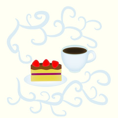 Coffee and cake background