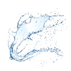 Abwaschbare Fototapete Wasser Spritzwasser isoliert auf weißem Hintergrund