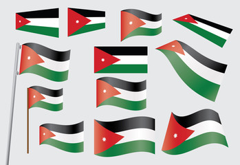 set of flags of Jordan vector illustration