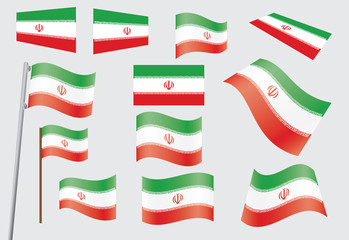 set of flags of Iran vector illustration