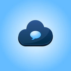 Cloud computing chat icon concept vector illustration