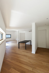 interior modern house, empty room with black table