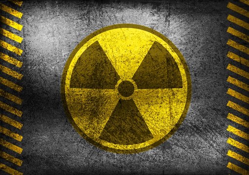 Grunge nuclear radiation symbol