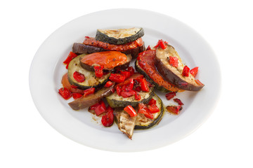 vegetables on the white plate