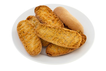 toasts on the white plate