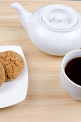 coffee and cookies on table