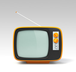orange Retro TV(front view)